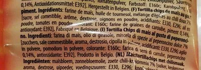 List of product ingredients Tortilla chips Don Fernando 