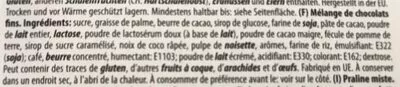 Lista de ingredientes del producto Pralinenmischung ';blau'; 400g Packung Mâitre Truffout Maitre Truffout 400 g