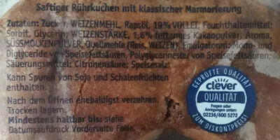 List of product ingredients Marmor-Gugelhupf Clever 500 g