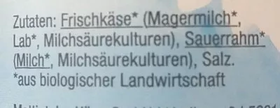Lista de ingredientes del producto Bio Hüttenkäse Mattigtaler 250 g