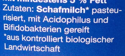 List of product ingredients Bio Schafmilchjoghurt Leeb Vital 400 g