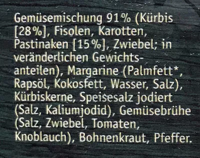 List of product ingredients Röstgemüse - Steirischer Markt Mix Iglo 400 g
