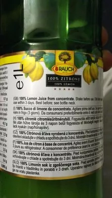 Lista de ingredientes del producto 100% Zitrone Rauch 1000 ml