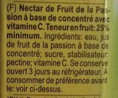 List of product ingredients Maracuja-Saft Rauch 1l