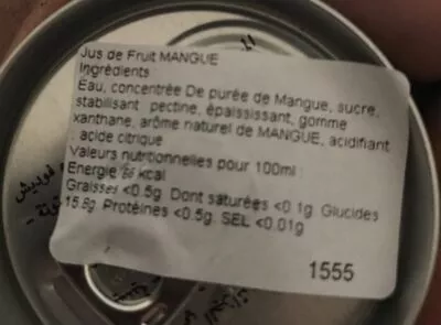 Lista de ingredientes del producto Mango Rauch 355 mL
