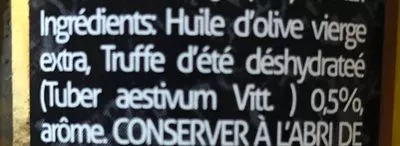 List of product ingredients Huile d'olive extra vierge a la truffe noire  