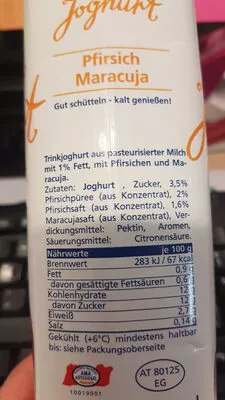 Liste des ingrédients du produit Trink Joghurt Ländle Milch 467 ml