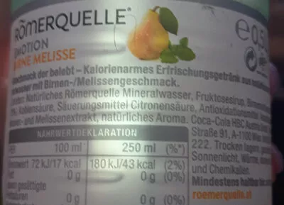 Liste des ingrédients du produit Römerquelle  500 ml