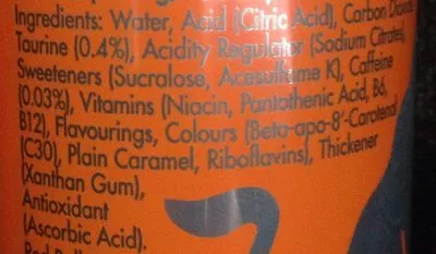 Liste des ingrédients du produit The Orange Edition Red Bull 250ml
