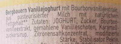List of product ingredients Bergbauern Joghurt Vanille Schärdinger 450 g
