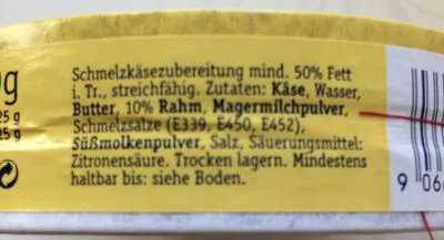 List of product ingredients Salzburger Eckerl Rahm Woerle 200g