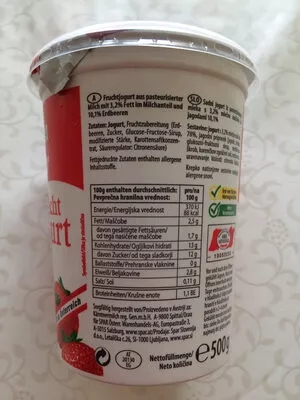 Lista de ingredientes del producto Fruchtjogurt Spar 