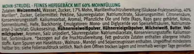 List of product ingredients Mohn-Strudel s budget 500 g