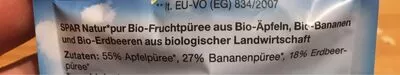 List of product ingredients Biofruchtsnack Spar 