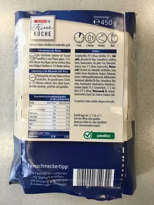 Lista de ingredientes del producto Faschierte Laibchen mit Stampfkartoffeln Spar 450 g