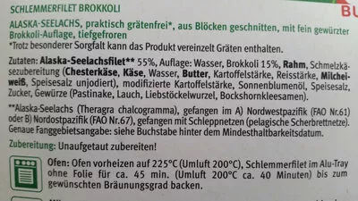 List of product ingredients Schlemmerfilet Brokkoli S-Budget 400 g