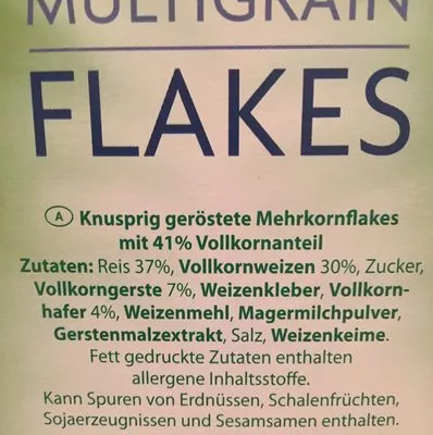 List of product ingredients Spar Vital Multigrain Flakes Spar 750 g