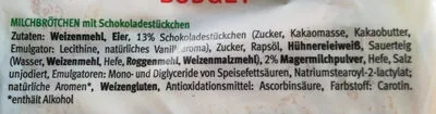 List of product ingredients 10 Milchbrötchen S Budget 350g