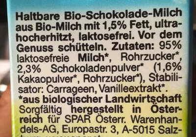 Lista de ingredientes del producto Bio-Jausen-Kakao Natur Pur, Spar 200ml