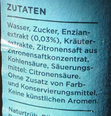 Lista de ingredientes del producto Enzo Alpin Limonade ENZO Alpin 0,33 l