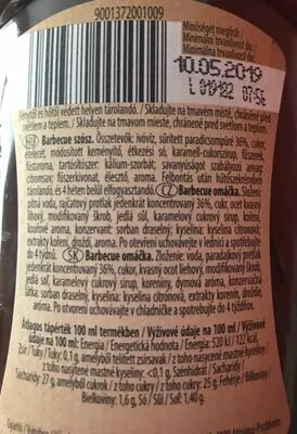 Lista de ingredientes del producto Sauce Barbecue  
