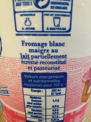 List of product ingredients fromage blanc maigre nature man littée 750g