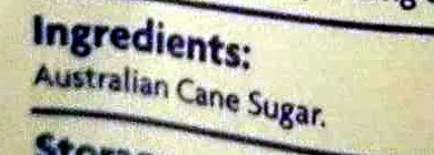 Lista de ingredientes del producto Australian White Sugar Coles 1 kg