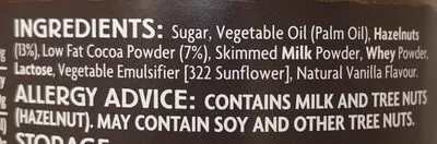 Lista de ingredientes del producto Hazelnut Spread Coles 400 g
