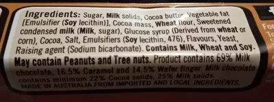 Liste des ingrédients du produit KitKat Chunky Gooey Caramel Nestle 1 bar