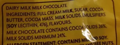 Lista de ingredientes del producto Flake Cadbury 