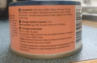 Lista de ingredientes del producto Wild alaskan salmon Countdown 95g
