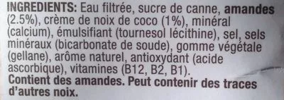 List of product ingredients Sanitarium So Good Almond Milk Alm &coconut Uht So Good 