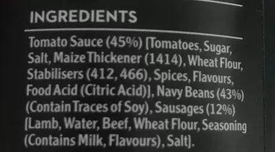 List of product ingredients Heinz beanz and sausages Heinz 420g