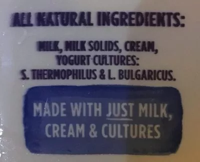Liste des ingrédients du produit Farmers Union Greek Style Natural Yogurt Farmers Union 1 kg