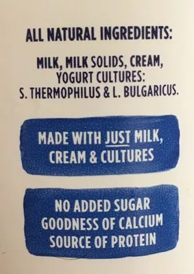 Liste des ingrédients du produit Farmers Union Greek Style Yogurt  
