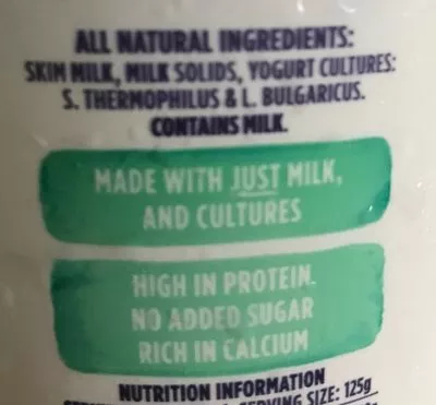 Liste des ingrédients du produit Greek yoghurt high protein Farmers Union 