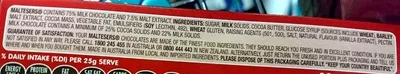 Lista de ingredientes del producto Maltesers King Share Maltesers, Mars INC 65g