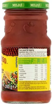 List of product ingredients Mild Thick 'N' Chunky Tomato Salsa Old El Paso 375 g