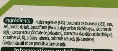 Liste des ingrédients du produit Margarine Flora 1 kg