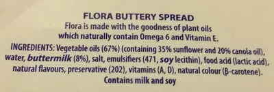 List of product ingredients Flora Buttery Flora 500g