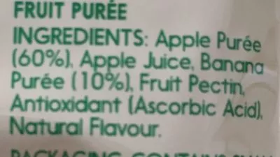 List of product ingredients Purée & simple (apple & banana)  