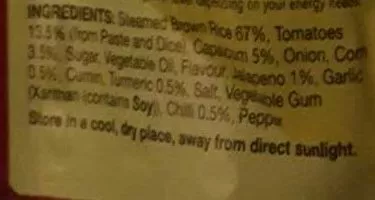 Lista de ingredientes del producto Mexican Style Brown Rice Uncle Ben's 250 g