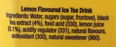 List of product ingredients Lemon Ice Tea  