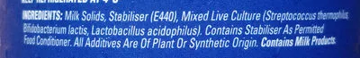 Lista de ingredientes del producto Natural set yogurt Pauls 470 g