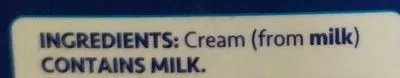 Lista de ingredientes del producto Pure Cream Pauls 600 ml