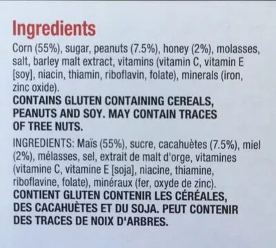 Liste des ingrédients du produit Crunchy nut corn flakes Kellogg's 380 g