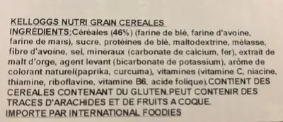 List of product ingredients Nutri-grain Kellogg's 500 g