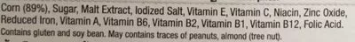 Lista de ingredientes del producto Corn Flakes เคลล็อก 25 g, 1 box