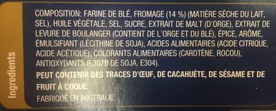 Liste des ingrédients du produit Country Cheese Arnotts 250g