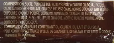 Liste des ingrédients du produit Tim Tam Choc Mint Biscuits arnott's 160 g